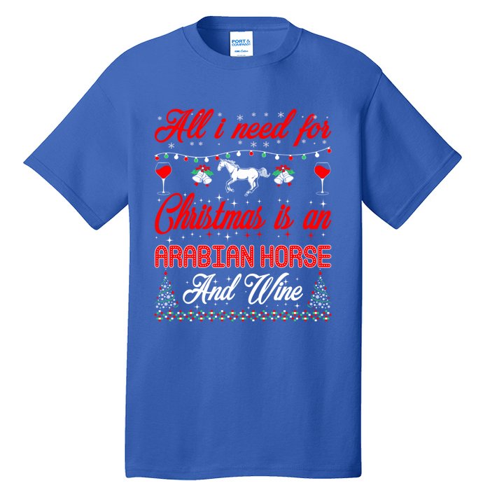 All I Want For Christmas Arabian Horse And Wine Gift Tall T-Shirt