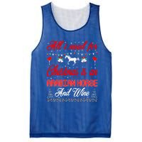 All I Want For Christmas Arabian Horse And Wine Gift Mesh Reversible Basketball Jersey Tank