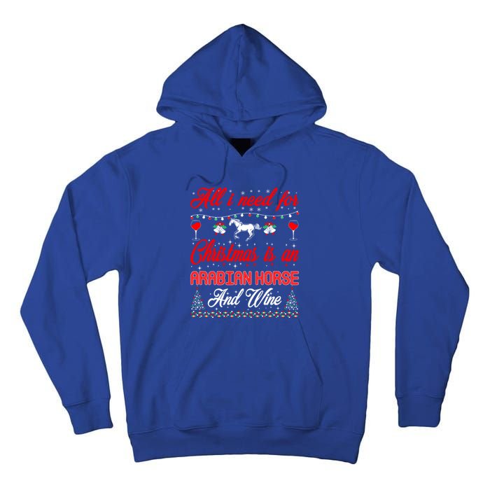 All I Want For Christmas Arabian Horse And Wine Gift Tall Hoodie