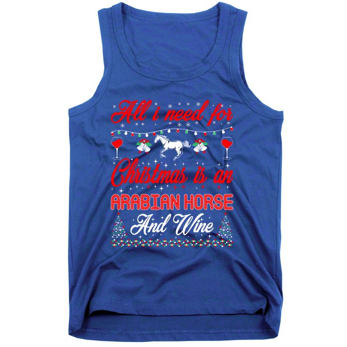 All I Want For Christmas Arabian Horse And Wine Gift Tank Top