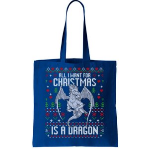 All I Want For Christmas Is A Dragon Ugly Xmas Sweater Great Gift Tote Bag