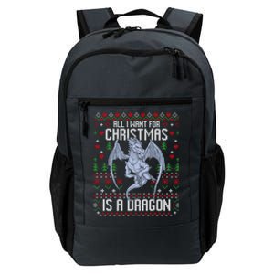 All I Want For Christmas Is A Dragon Ugly Xmas Sweater Great Gift Daily Commute Backpack