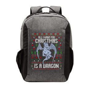 All I Want For Christmas Is A Dragon Ugly Xmas Sweater Great Gift Vector Backpack