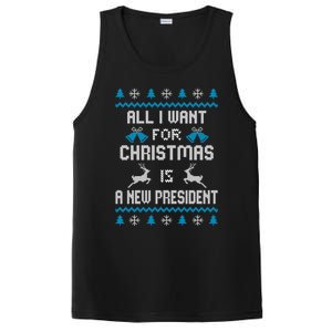 All I Want For Christmas Is A New President Funny Ugly Funny Gift PosiCharge Competitor Tank