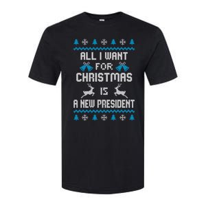 All I Want For Christmas Is A New President Funny Ugly Funny Gift Softstyle CVC T-Shirt