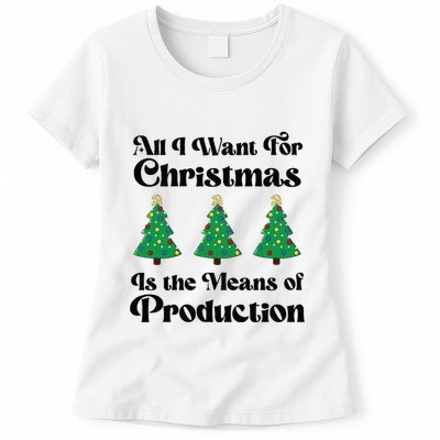 All I Want For Christmas Is The Means Of Production Womens T-Shirt