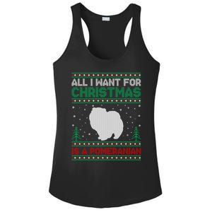 All I Want For Xmas Is A Pomeranian Dog Ugly Xmas Sweater Meaningful Gift Ladies PosiCharge Competitor Racerback Tank