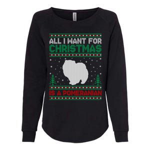 All I Want For Xmas Is A Pomeranian Dog Ugly Xmas Sweater Meaningful Gift Womens California Wash Sweatshirt