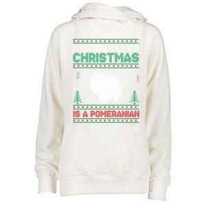 All I Want For Xmas Is A Pomeranian Dog Ugly Xmas Sweater Meaningful Gift Womens Funnel Neck Pullover Hood