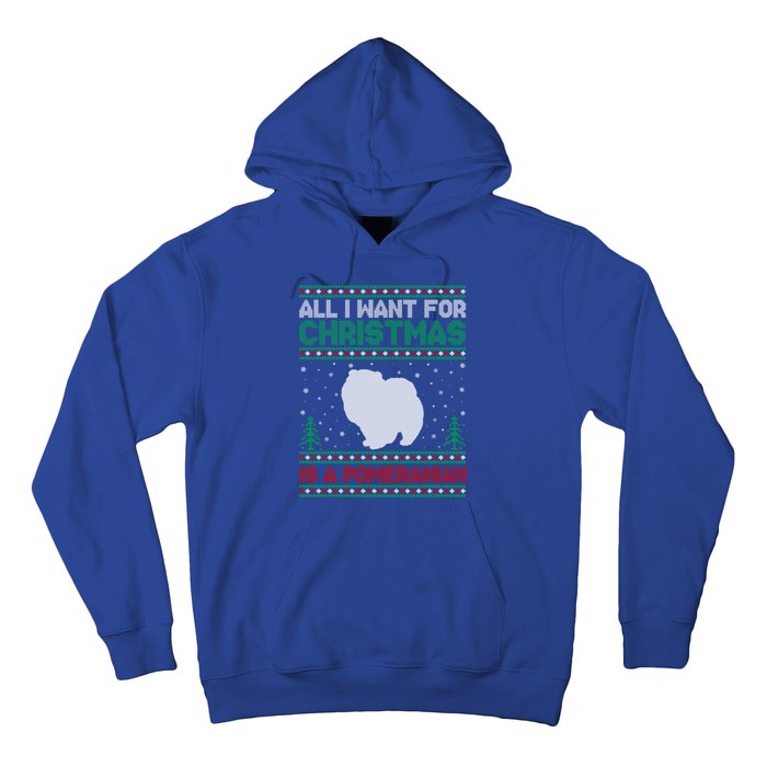 All I Want For Xmas Is A Pomeranian Dog Ugly Xmas Sweater Meaningful Gift Hoodie