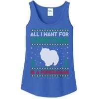 All I Want For Xmas Is A Pomeranian Dog Ugly Xmas Sweater Meaningful Gift Ladies Essential Tank