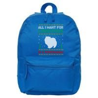 All I Want For Xmas Is A Pomeranian Dog Ugly Xmas Sweater Meaningful Gift 16 in Basic Backpack