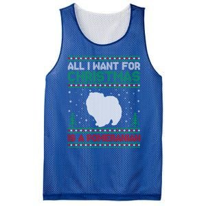 All I Want For Xmas Is A Pomeranian Dog Ugly Xmas Sweater Meaningful Gift Mesh Reversible Basketball Jersey Tank