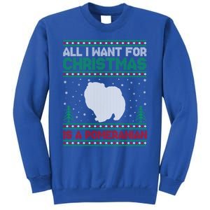 All I Want For Xmas Is A Pomeranian Dog Ugly Xmas Sweater Meaningful Gift Tall Sweatshirt