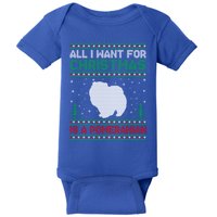 All I Want For Xmas Is A Pomeranian Dog Ugly Xmas Sweater Meaningful Gift Baby Bodysuit