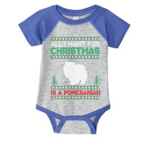 All I Want For Xmas Is A Pomeranian Dog Ugly Xmas Sweater Meaningful Gift Infant Baby Jersey Bodysuit