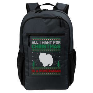 All I Want For Xmas Is A Pomeranian Dog Ugly Xmas Sweater Meaningful Gift Daily Commute Backpack