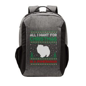 All I Want For Xmas Is A Pomeranian Dog Ugly Xmas Sweater Meaningful Gift Vector Backpack