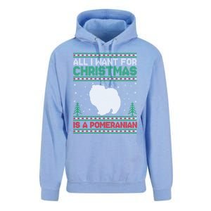 All I Want For Xmas Is A Pomeranian Dog Ugly Xmas Sweater Meaningful Gift Unisex Surf Hoodie