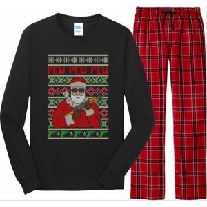 All I Want Is Guns Ugly Christmas Sweater Hunting Military Gift Long Sleeve Pajama Set