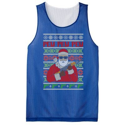 All I Want Is Guns Ugly Christmas Sweater Hunting Military Gift Mesh Reversible Basketball Jersey Tank