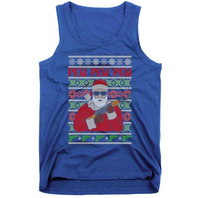 All I Want Is Guns Ugly Christmas Sweater Hunting Military Gift Tank Top