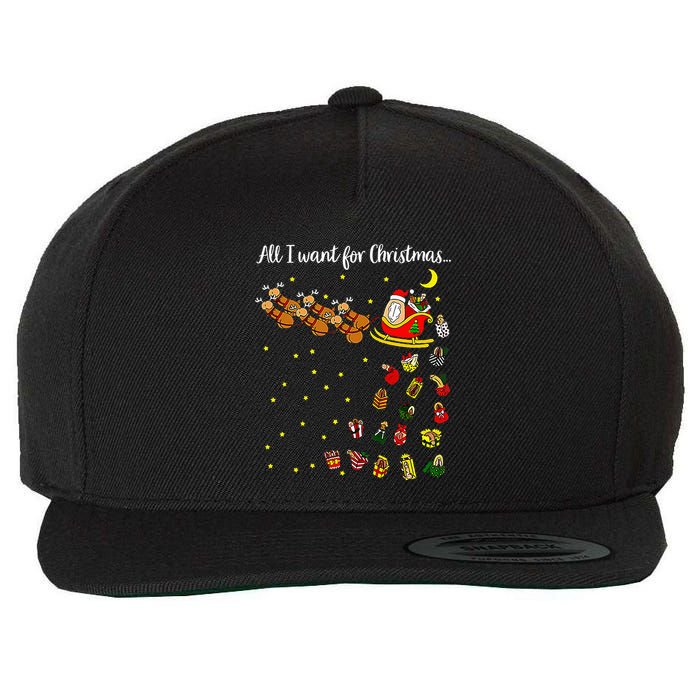 All I Want For Christmas Is D Merry Dickmas Dirty Christmas Wool Snapback Cap