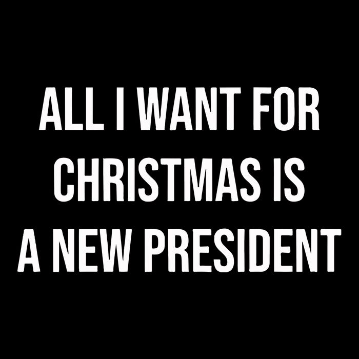 All I Want For Christmas Is A New President Stripe Pom Pom Beanie