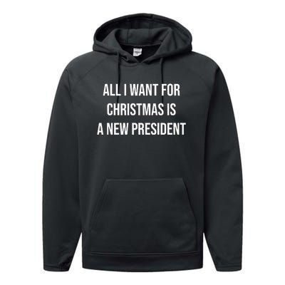 All I Want For Christmas Is A New President Performance Fleece Hoodie