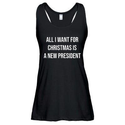 All I Want For Christmas Is A New President Ladies Essential Flowy Tank