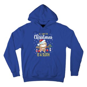 All I Want For Christmas Is A Sloth Funny Sleeping Sloth Gift Hoodie