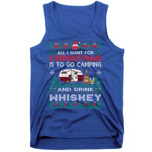 All I Want Is To Go Camping Whiskey Ugly Sweater Party Gift Tank Top