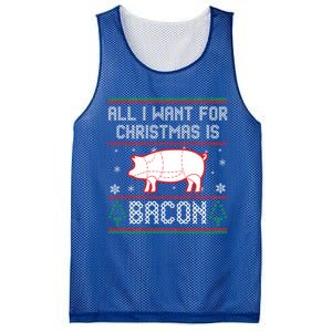 All I Want For Christmas Is Bacon Pig Ugly Christmas Sweater Gift Mesh Reversible Basketball Jersey Tank