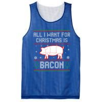 All I Want For Christmas Is Bacon Pig Ugly Christmas Sweater Gift Mesh Reversible Basketball Jersey Tank