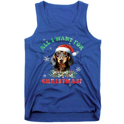 All I Want For Christmas Xmas Gifts For Dachshund Lovers  Tank Top