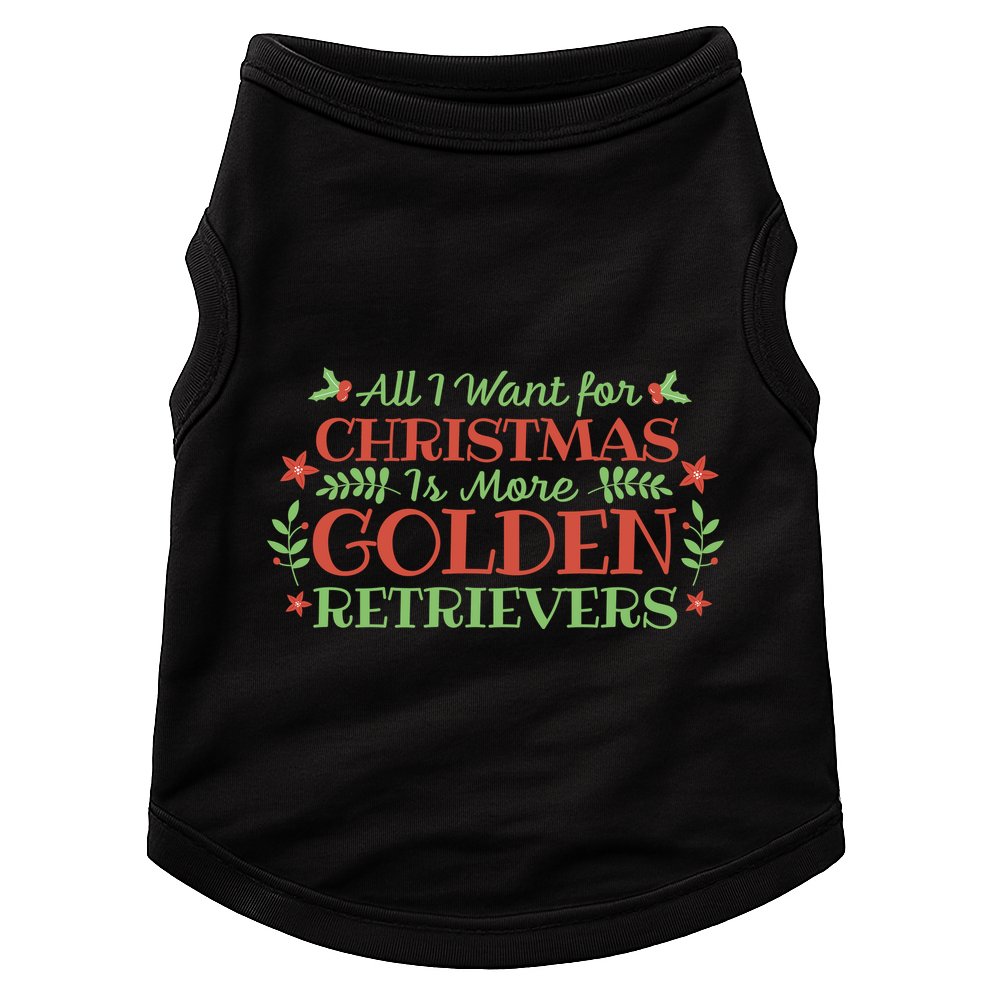 All I Want For Christmas Is More Golden Retrievers Doggie Tank