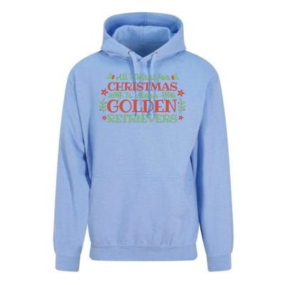 All I Want For Christmas Is More Golden Retrievers Unisex Surf Hoodie