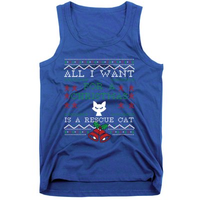 All I Want Christmas Is A Rescue Cat Ugly Meaningful Gift Tank Top