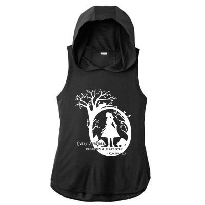 Alice In Wonderland Adventure Funny Ladies PosiCharge Tri-Blend Wicking Draft Hoodie Tank