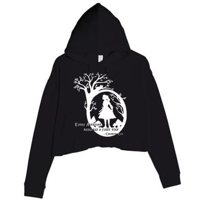 Alice In Wonderland Adventure Funny Crop Fleece Hoodie