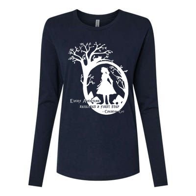 Alice In Wonderland Adventure Funny Womens Cotton Relaxed Long Sleeve T-Shirt