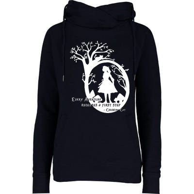 Alice In Wonderland Adventure Funny Womens Funnel Neck Pullover Hood