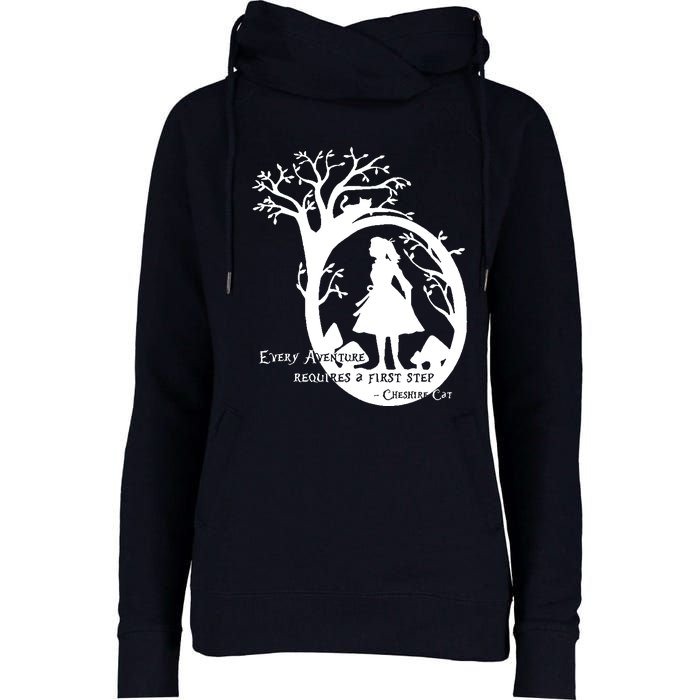 Alice In Wonderland Adventure Funny Womens Funnel Neck Pullover Hood