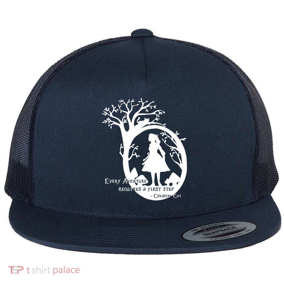 Alice In Wonderland Adventure Funny Flat Bill Trucker Hat