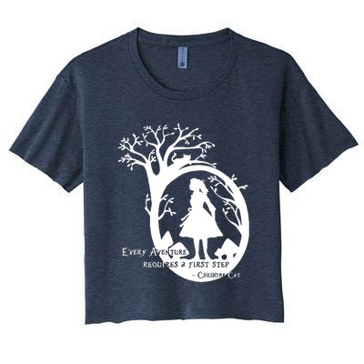 Alice In Wonderland Adventure Funny Women's Crop Top Tee