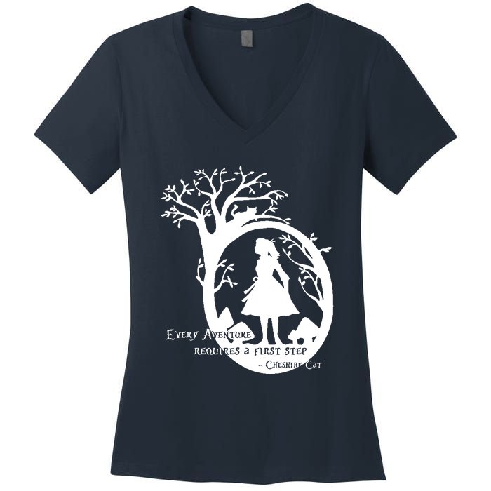 Alice In Wonderland Adventure Funny Women's V-Neck T-Shirt