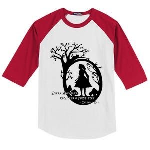 Alice In Wonderland Adventure Funny Kids Colorblock Raglan Jersey