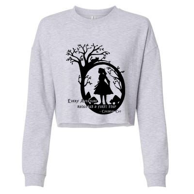 Alice In Wonderland Adventure Funny Cropped Pullover Crew