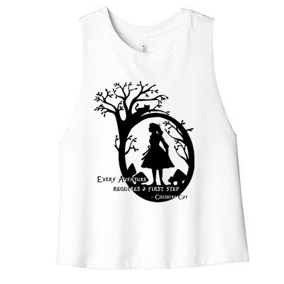 Alice In Wonderland Adventure Funny Women's Racerback Cropped Tank