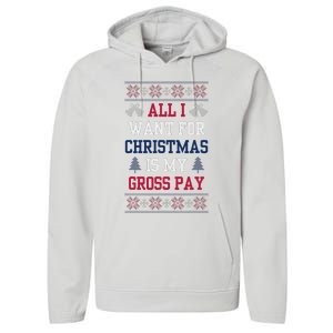 All I Want For Christmas Is My Gross Pay Joke Performance Fleece Hoodie